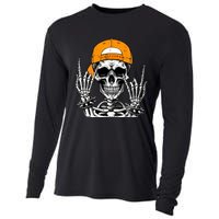 Rock Skeleton Cool Rocker Halloween Cooling Performance Long Sleeve Crew