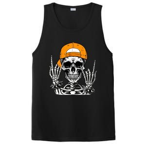 Rock Skeleton Cool Rocker Halloween PosiCharge Competitor Tank