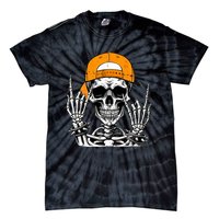 Rock Skeleton Cool Rocker Halloween Tie-Dye T-Shirt