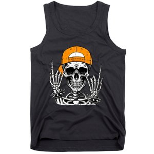 Rock Skeleton Cool Rocker Halloween Tank Top