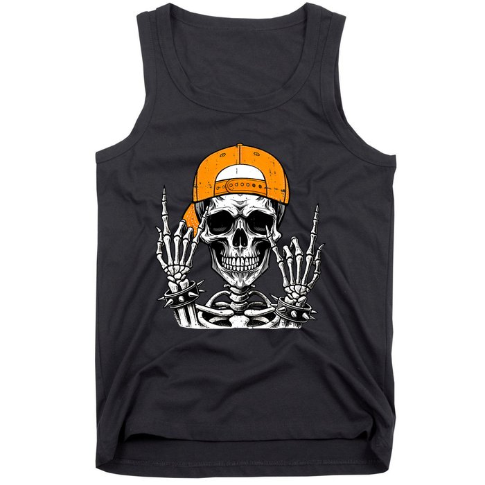 Rock Skeleton Cool Rocker Halloween Tank Top