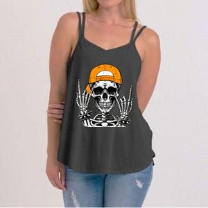 Rock Skeleton Cool Rocker Halloween Women's Strappy Tank