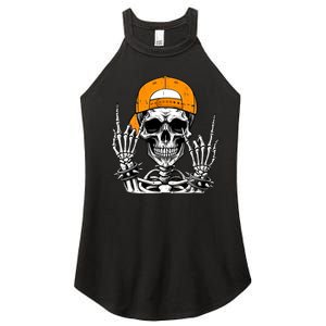 Rock Skeleton Cool Rocker Halloween Women's Perfect Tri Rocker Tank