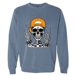 Rock Skeleton Cool Rocker Halloween Garment-Dyed Sweatshirt