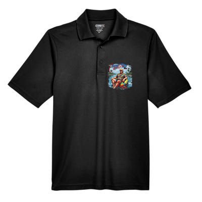 Retro Summer Chillin Like A Felon Trump For President 2024 Men's Origin Performance Pique Polo