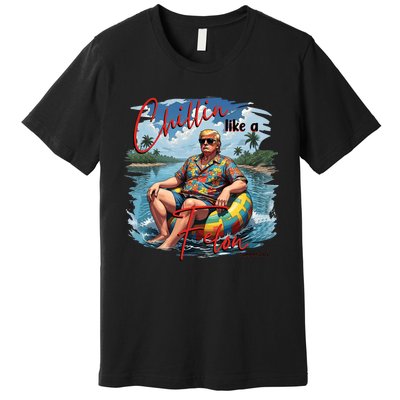 Retro Summer Chillin Like A Felon Trump For President 2024 Premium T-Shirt