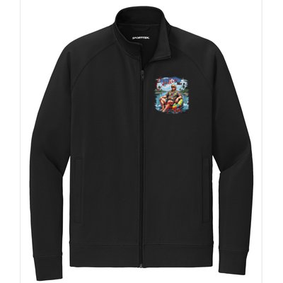 Retro Summer Chillin Like A Felon Trump For President 2024 Stretch Full-Zip Cadet Jacket