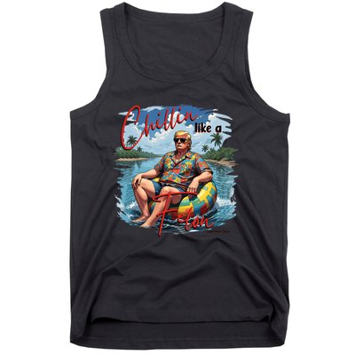 Retro Summer Chillin Like A Felon Trump For President 2024 Tank Top