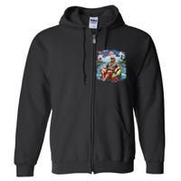 Retro Summer Chillin Like A Felon Trump For President 2024 Full Zip Hoodie