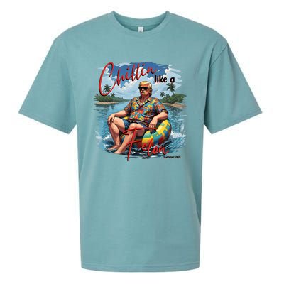 Retro Summer Chillin Like A Felon Trump For President 2024 Sueded Cloud Jersey T-Shirt