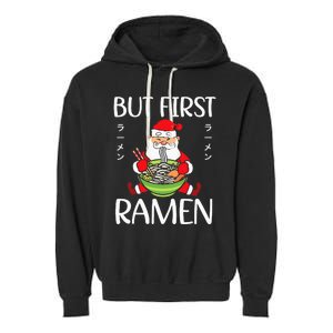 Ra Santa Christmas Manga Japanese Cute Anime Xmas Noodles Garment-Dyed Fleece Hoodie