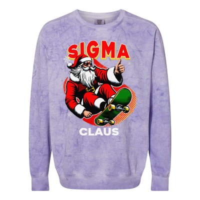 Retro Sigma Claus Funny Santa Clause Skating Board Xmas Colorblast Crewneck Sweatshirt