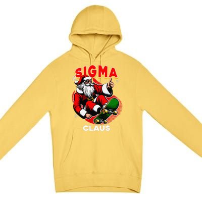 Retro Sigma Claus Funny Santa Clause Skating Board Xmas Premium Pullover Hoodie