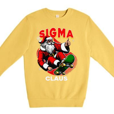 Retro Sigma Claus Funny Santa Clause Skating Board Xmas Premium Crewneck Sweatshirt