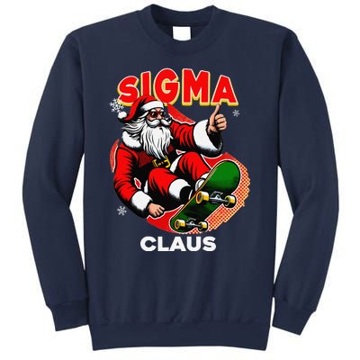 Retro Sigma Claus Funny Santa Clause Skating Board Xmas Sweatshirt