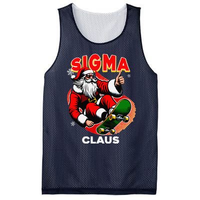 Retro Sigma Claus Funny Santa Clause Skating Board Xmas Mesh Reversible Basketball Jersey Tank