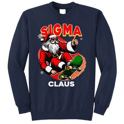 Retro Sigma Claus Funny Santa Clause Skating Board Xmas Tall Sweatshirt