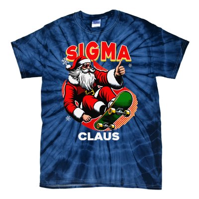 Retro Sigma Claus Funny Santa Clause Skating Board Xmas Tie-Dye T-Shirt