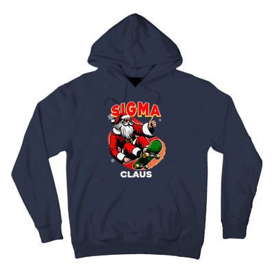 Retro Sigma Claus Funny Santa Clause Skating Board Xmas Tall Hoodie