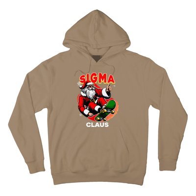 Retro Sigma Claus Funny Santa Clause Skating Board Xmas Hoodie