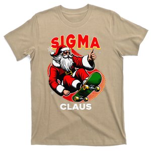 Retro Sigma Claus Funny Santa Clause Skating Board Xmas T-Shirt