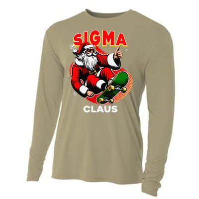 Retro Sigma Claus Funny Santa Clause Skating Board Xmas Cooling Performance Long Sleeve Crew