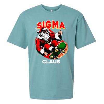 Retro Sigma Claus Funny Santa Clause Skating Board Xmas Sueded Cloud Jersey T-Shirt