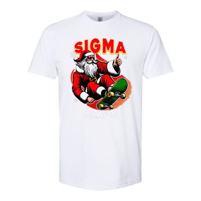 Retro Sigma Claus Funny Santa Clause Skating Board Xmas Softstyle CVC T-Shirt