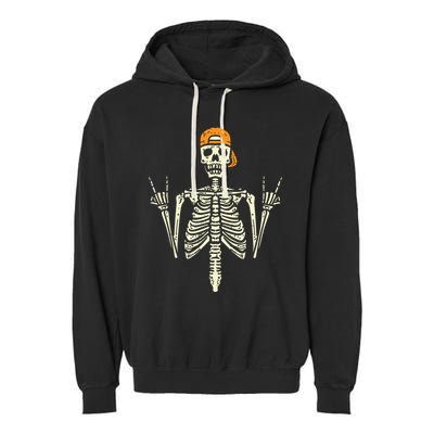 Rocker Skeleton Cap Skater Cool Halloween Punk Rock Garment-Dyed Fleece Hoodie