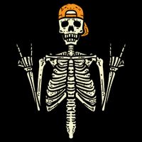 Rocker Skeleton Cap Skater Cool Halloween Punk Rock Wool Snapback Cap