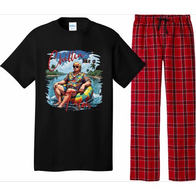 Retro Summer Chillin Like A Felon Trump For President 2024 Pajama Set