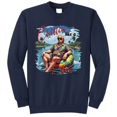 Retro Summer Chillin Like A Felon Trump For President 2024 Tall Sweatshirt