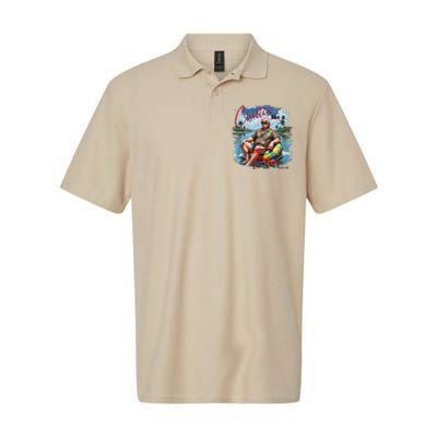 Retro Summer Chillin Like A Felon Trump For President 2024 Softstyle Adult Sport Polo