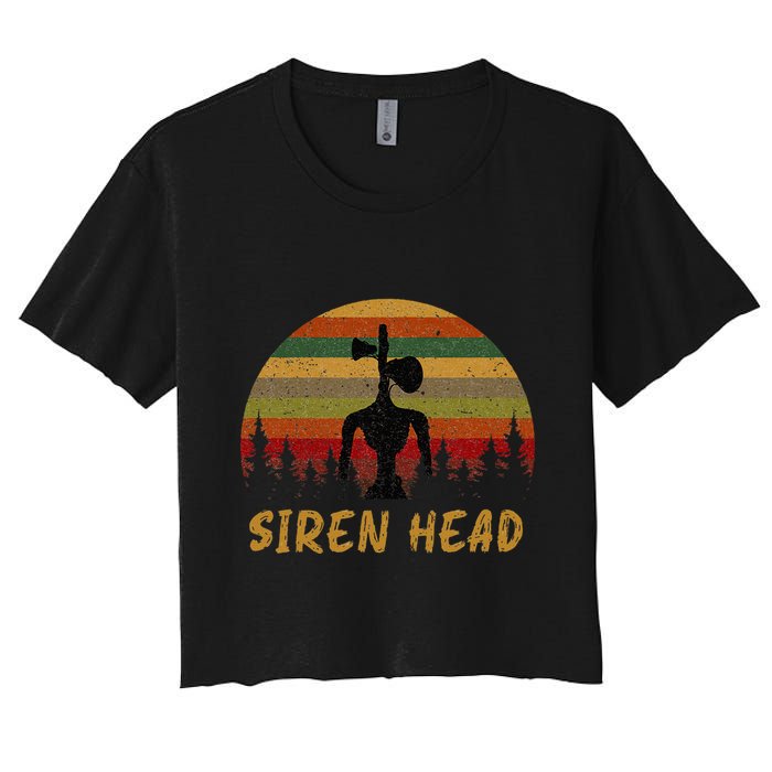 Retro Supernatural Cryptid Siren Head Women's Crop Top Tee