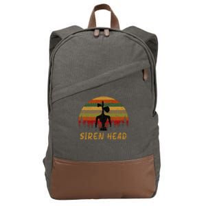 Retro Supernatural Cryptid Siren Head Cotton Canvas Backpack