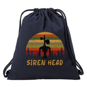 Retro Supernatural Cryptid Siren Head Drawstring Bag