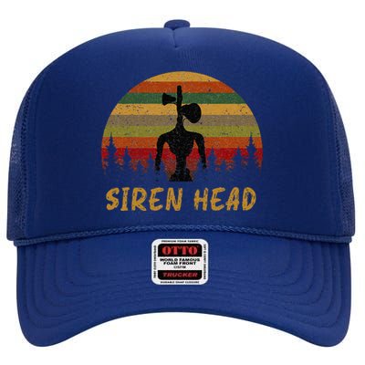 Retro Supernatural Cryptid Siren Head High Crown Mesh Back Trucker Hat