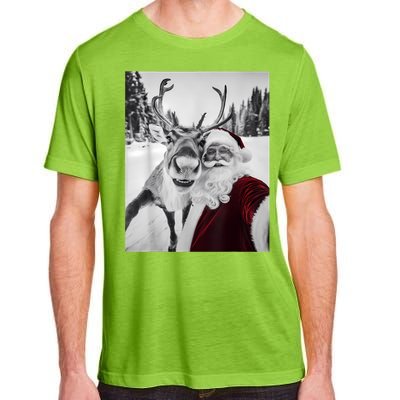 Reindeer Selfie Christmas Party Selfie Funny Reindeer Xmas Adult ChromaSoft Performance T-Shirt