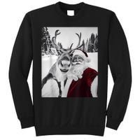 Reindeer Selfie Christmas Party Selfie Funny Reindeer Xmas Sweatshirt