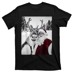 Reindeer Selfie Christmas Party Selfie Funny Reindeer Xmas T-Shirt