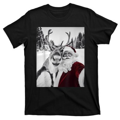 Reindeer Selfie Christmas Party Selfie Funny Reindeer Xmas T-Shirt