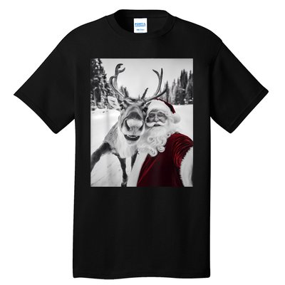 Reindeer Selfie Christmas Party Selfie Funny Reindeer Xmas Tall T-Shirt