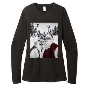 Reindeer Selfie Christmas Party Selfie Funny Reindeer Xmas Womens CVC Long Sleeve Shirt