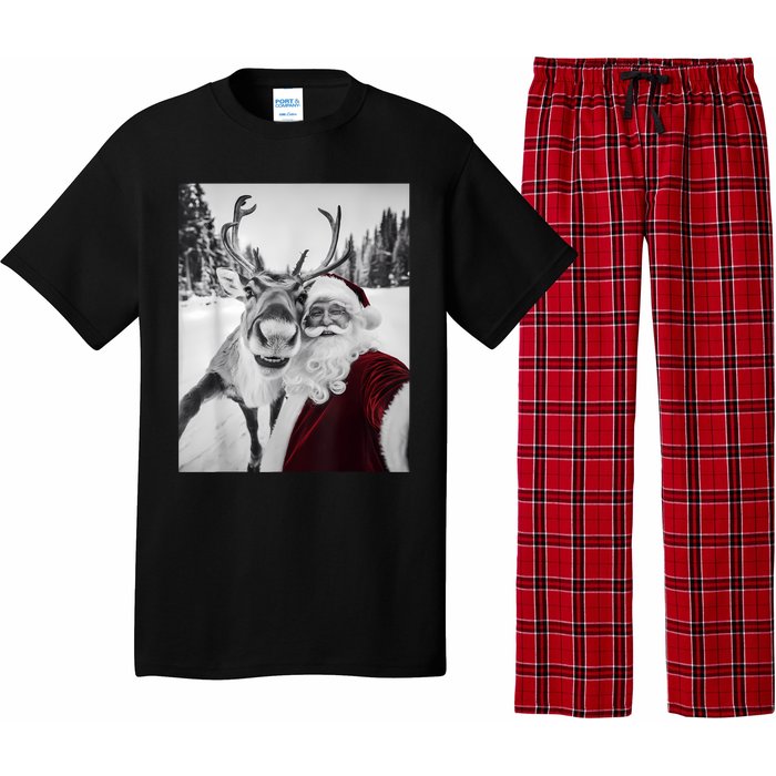 Reindeer Selfie Christmas Party Selfie Funny Reindeer Xmas Pajama Set