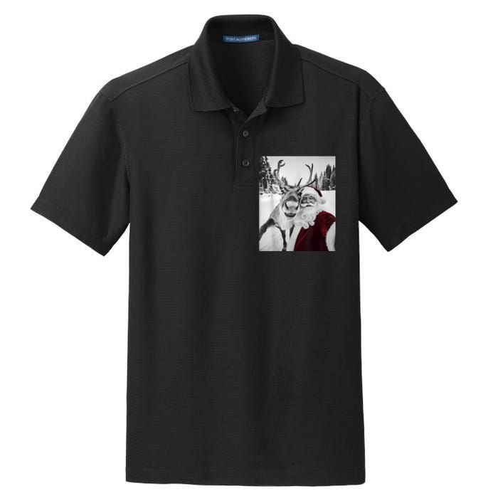 Reindeer Selfie Christmas Party Selfie Funny Reindeer Xmas Dry Zone Grid Polo