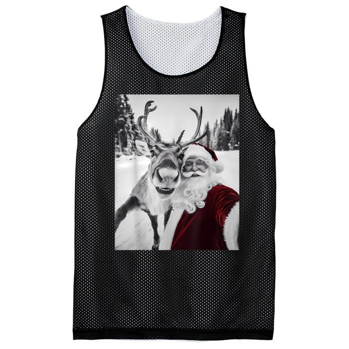 Reindeer Selfie Christmas Party Selfie Funny Reindeer Xmas Mesh Reversible Basketball Jersey Tank