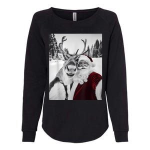 Reindeer Selfie Christmas Party Selfie Funny Reindeer Xmas Womens California Wash Sweatshirt