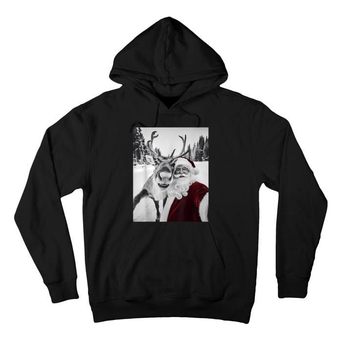 Reindeer Selfie Christmas Party Selfie Funny Reindeer Xmas Tall Hoodie