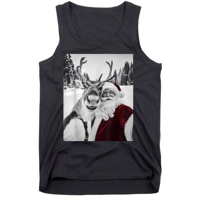 Reindeer Selfie Christmas Party Selfie Funny Reindeer Xmas Tank Top