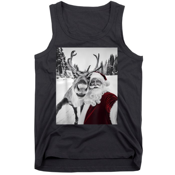 Reindeer Selfie Christmas Party Selfie Funny Reindeer Xmas Tank Top